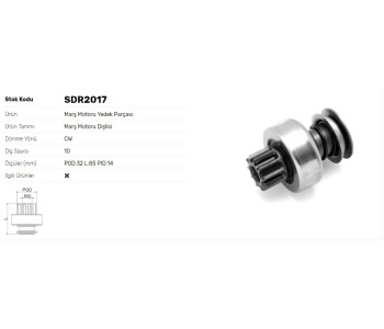 {Katagori} / MARŞ DİŞLİ 10D DELCO TİP 28MT BMC PRO FORKLİFT CASE PC200  F74950 Z629 Z722  Z1194  SDR2016  SDR2017 