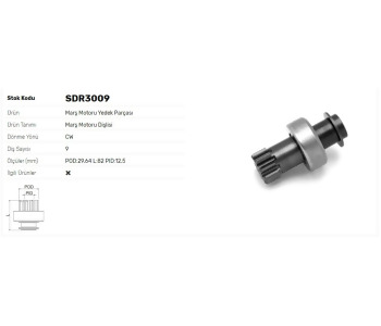 {Katagori} / MARŞ DİŞLİ 9D NİPPONDENSO TİP DAİHATSU TOYOTA 0283000660    Z140 Z339  Z353  SDR3003  SDR3009 