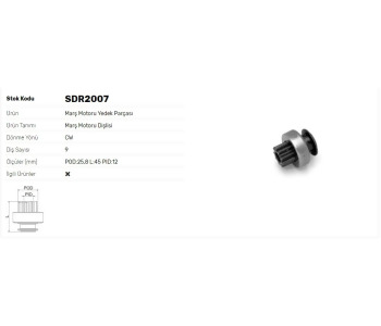 {DepartmanAdi} / MARŞ DİŞLİ 9D DELCO TİP OPEL VECTRA DAEWOO ESPARO CHERY 10475974     F74696     Z770  SDR2007 {Ozet}