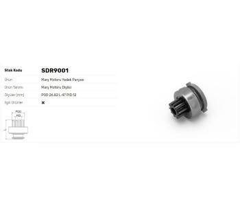 {Katagori} / MARŞ DİŞLİ 10D MOTOGRAFT TİP FORD ESCORT 1.6 MONDEO  F74224 EN:Z824 YN:Z1208  Z1228  SDR9001 15824 