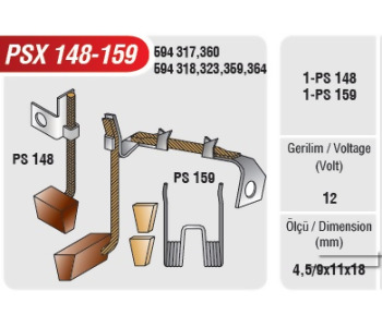 {Katagori} / MARŞ KÖMÜRÜ VALEO TİP 4.5*9*11*18    PSX144-145 D6RA OPEL CİTROEN BMW MEGA  