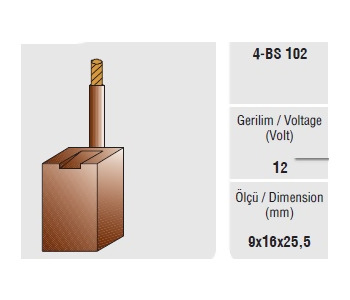 {Katagori} / MARŞ KÖMÜRÜ BOSCH TİP 9*16*23.5   BSX102 BSX71 İVECO 50NC MERCEDES MAN MEGA   