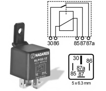 {Katagori} / ROLE 12V 40A 5 FİŞLİ 87A ÇİFT PLATİNLİ  RLP/52-12  RLP 52-12  RLP52-12   MAHLE 