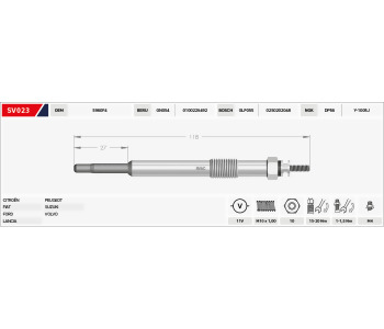 {DepartmanAdi} / KIZDIRMA BUJİSİ 11V B118-B27  GX117  C5 C8 MONDEO FOCUS S MAX  2.0 VOLVO S40 V50 2.0D PJ307-407-607 {Ozet}
