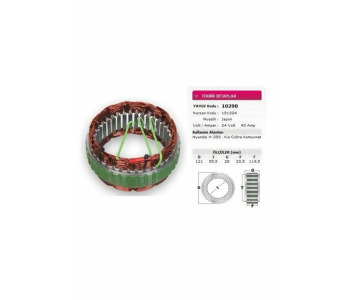 {DepartmanAdi} / STATÖR 24V 40A HİTACHİ TİP MİTSUBİSHİ TİP H100 KAMYON KİA COBRA NURSAN 151324    YAVUZ 10290   24J20 {Ozet}