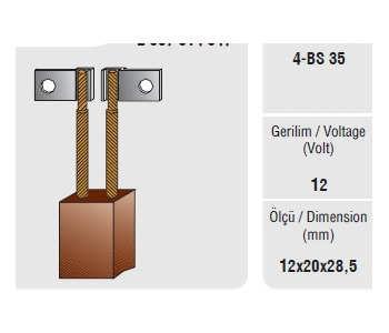 {DepartmanAdi} / MARŞ KÖMÜRÜ BOSCH TİP 12*20*28.5  MERSEDES MAN MAGIRUS VOLVO SCHUNK {Ozet}