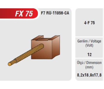 {Katagori} / MARŞ KÖMÜRÜ MOTOGRAFT TİP 8*19*18  FORD FOCUS 1.6 1.8 MAZDA 2500  V184 