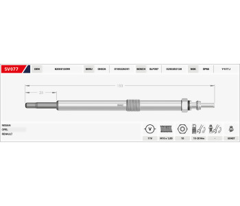 {DepartmanAdi} / KIZDIRMA BUJISI 11V B125.4-B25  GX150 NISSAN MOVANO VIVARO 2.2 ESPACE LAGUNA MASTER TRAFIC 2.2 2.5  {Ozet}