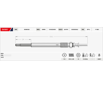 {DepartmanAdi} / KIZDIRMA BUJISI 11V B133.75-B29.5  GX132-0100226300-0250202042-CH207- OPEL ASTRA G VECTRA 2.0  {Ozet}