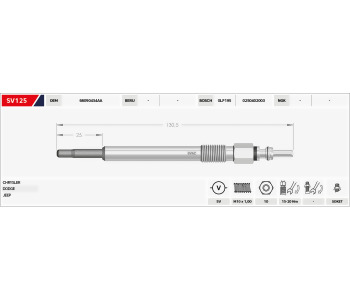 {DepartmanAdi} / KIZDIRMA BUJISI 5V B130.5-B25  GX2123-0250402003-GLP195  JEEP LIBERTY CHEROKEE 2.8 CRD  {Ozet}