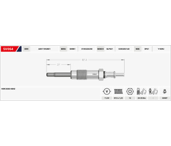 {Katagori} / KIZDIRMA BUJISI 11.5V B87.8-B27 GX86 E290 SPRINTER 210D 212D 310D VITO 312 VARIO 