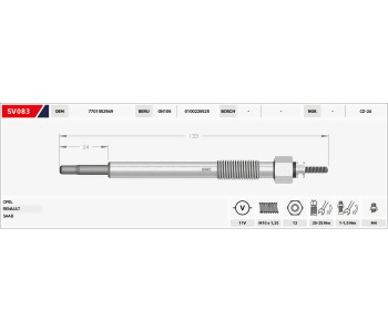 {DepartmanAdi} / KIZDIRMA BUJISI 11V B134-BB24.2  GJ1136IS-0100226525-GN106-CP52- OPEL SIGNUM VECTRA 3.0 ESPACE 3.0  {Ozet}