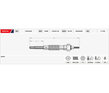 {DepartmanAdi} / KIZDIRMA BUJISI 6.5V B91-B24.5  GJ69NI-0100221149-GN314-PN126-NISSAN SUNNY CHERRY PULSAR 1.7 D {Ozet}