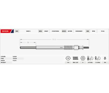 {DepartmanAdi} / KIZDIRMA BUJISI 11V B120.7-B28 GX118-GX4118 C2 C3 C4 C5 FIESTA FOCUS MAZDA 2 PJ206 PJ307 PJ407 1.4 {Ozet}