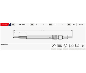 {DepartmanAdi} / KIZDIRMA BUJISI 7V B132.5-B29  GX3133-CZ106-DP53 MERCEDES C200 C220 E200 E220 CDI  {Ozet}