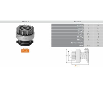 {DepartmanAdi} / MARŞ DİŞLİ 21D BOSCH TİP FORD KA 1.3  1*652     Z1156  SDR1092 {Ozet}