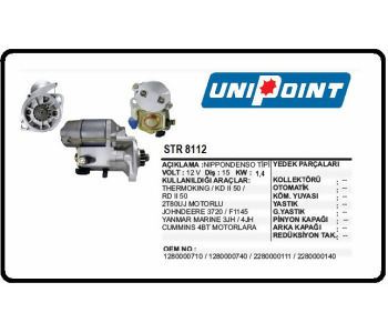 {DepartmanAdi} / MARŞ MOTORU 12V 15D 2.0KW NİPPONDENSO TİP YANMAR MARİNE TERMOKİNG  {Ozet}