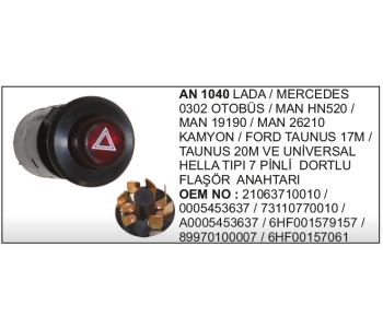 {Katagori} / DÖRTLÜ ANAHTARI MERCEDES 302 OTOBÜS FORD TANUS HELLA TİP 