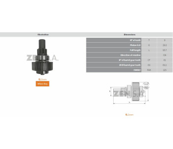 ZEN-1548 MARŞ DİŞLİ{HONDA ACURA} 9D HİTACHİ TİP              Z1548 