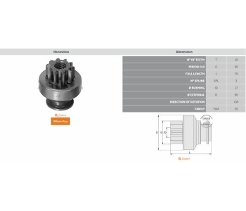 {DepartmanAdi} / MARŞ DİŞLİ 10D LUCAS TİP FORD 3000 FORD 5000 FORD 7000  54246724    Z322  SDR0012 {Ozet}