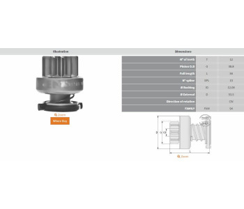 {Katagori} / MARŞ DİŞLİ 12D BOSCH TİP FORD TRANSİT V184 YM   1*824 1*210146    F53667       Z1642    
