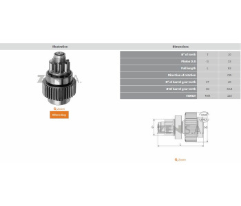 ZEN-816 MARŞ DİŞLİ{TOYOTA CHRYSLER} 10D NİPPONDENSO TİP     F61213     Z816 