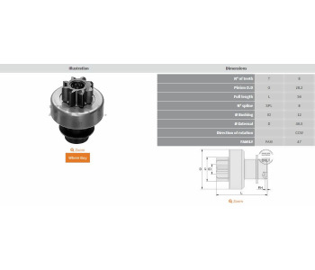 {Katagori} / MARŞ DİŞLİ 8D MİTSUBİSHİ TİP TERS FREZE FORD FESTİVA  KİA   191T26771   F61179   Z636  SDR6018 
