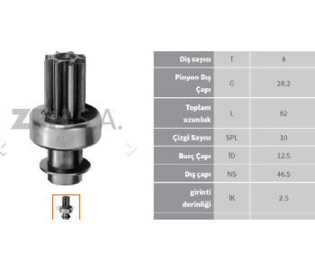 {DepartmanAdi} / MARŞ DİŞLİ 8D NİPPONDENSO TİP  TERS FREZE SUZUKİ CARRY  F74740         Z686 {Ozet}