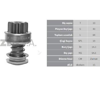 {DepartmanAdi} / MARŞ DİŞLİ 10D BOSCH TİP MF TRAKTÖR PERKİNS YANMAR            Z668 {Ozet}