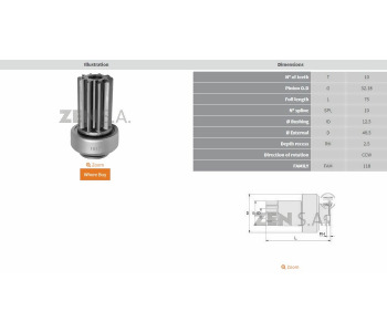{Katagori} / MARŞ DİŞLİ 10D HİTACHİ TİP TERS FREZE NİSSAN MAXIMA 211445100 Z1017  SDR4015 