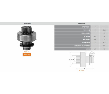 ZEN-287 MARŞ DİŞLİ{R9 PJ205 PJ305 CİTROEN} 9D VALEO TİP VALEO99931  F72331  Z287  Z1187  SDR8000  SDR8006 