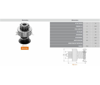 {DepartmanAdi} / MARŞ DİŞLİ 11D BOSCH TİP AUDİ ATMA LADA   1*425 9*2324   F53616      Z111  SDR1162  {Ozet}