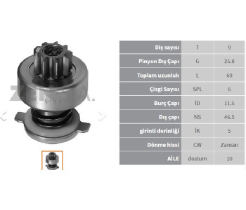 {Katagori} / MARŞ DİŞLİ 9D MARELLİ TİP FİAT PANDA RİTMO SEAT    Z408  SDR5012 