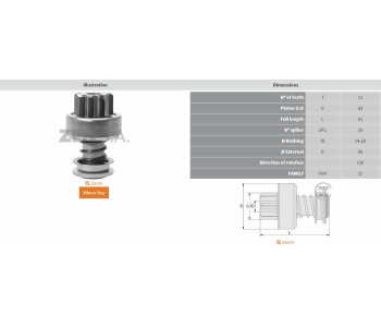 {DepartmanAdi} / MARŞ DİŞLİ 11D BOSCH TİP CASE DELCO DAF  2*540-542        Z1594 {Ozet}