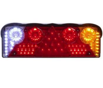 CERAY-201202LED STOP LAMBA ÜÇGEN REFLEKTÖRLÜ EĞRİ MEGA TİP AFİLLİ  BEYAZ KIRMIZI 