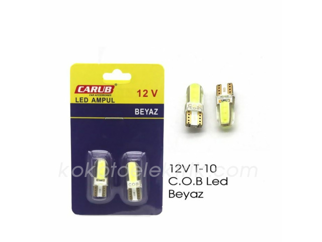 CARUB-BR0400214 LED 12V DİPSİZ AMPUL 5W T10 BEYAZ  LEDLİ COBDB LEDLİ  