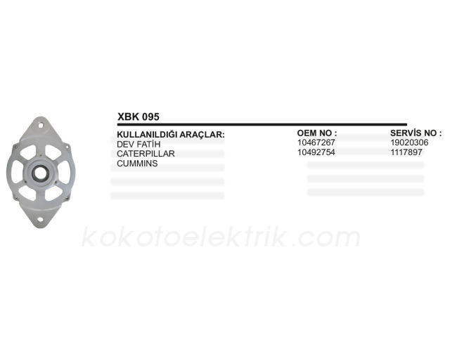 RMK-XBK095 RULMAN TARAF KAPAĞI DELCO TİP DEV FATİH  
