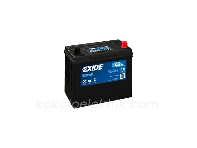 EXIDE-EB454 AKÜ 12V 45A EXCELL AVRUPA AMERİKAN  BAKIMSIZ  EXIDE   EB454 