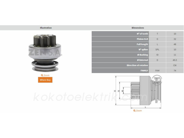 ZEN-1899 MARŞ DİŞLİ 10D BOSCH TİP ALFA ROMEO GIUILETTA 10.159 1.8    1006209991  Z1899 