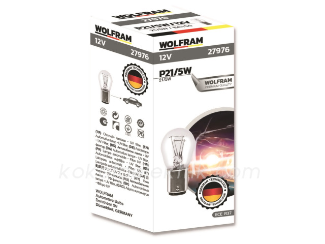 WLF-27976 12V 1176     AMPUL 21W-5W DÜZ TIRNAK        WOLFRAM 