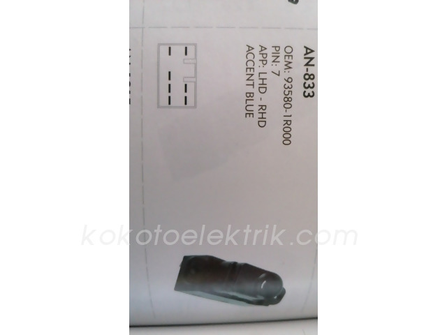 KRAW-AN833 CAM KALDIRMA ANAHTARI TEKLİ 7 FİŞLİ HYUNDAİ ACCENT BLUE  MCAR AN833 