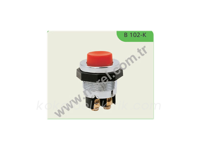 NUREL-B102K KORNA BUTONU BASMALI METAL KIRMIZI 