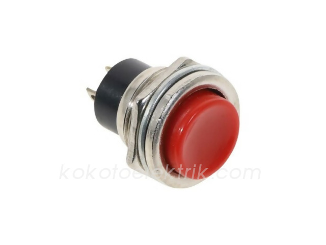 KOK-IC180K KORNA BUTONU BASMALI BUTON 16MM KIRMIZI  IC180 