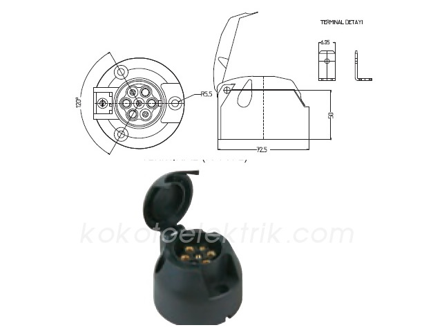 AKSA-14007 ROMORK FİŞİ 7Lİ DİŞİ PLASTİK  14-007    18012  