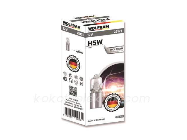 WLF-25121 12V H5 AMPUL 6W   DÜZ TIRNAK      WOLFRAM 