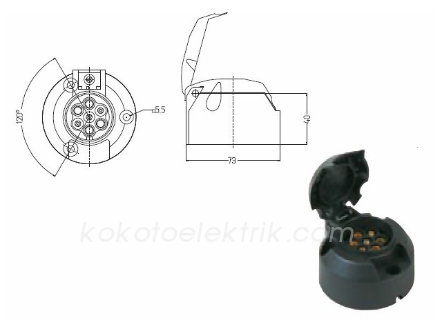 AKSA-14001 ROMORK FİŞİ 7 Lİ DİŞİ PLASTİK  14-001 