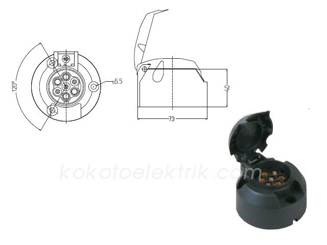 AKSA-14001 ROMORK FİŞİ 7 Lİ DİŞİ PLASTİK  14-001 