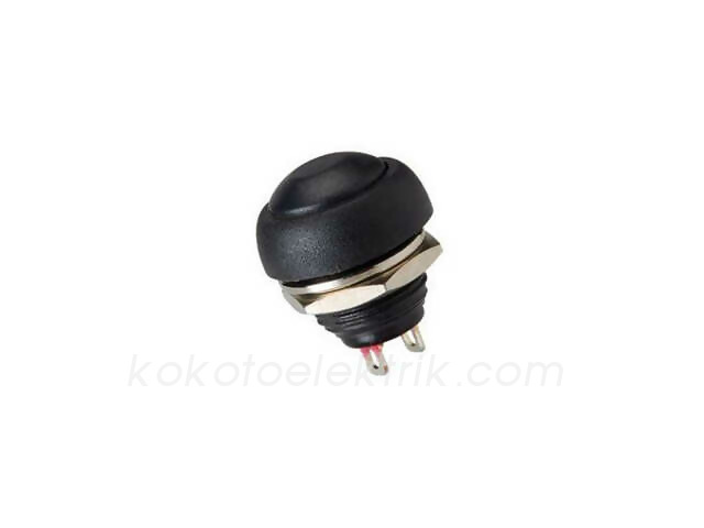 KOK-IC184S KORNA BUTONU BASMALI BUTON 12MM SİYAH IC184  PBS33B 