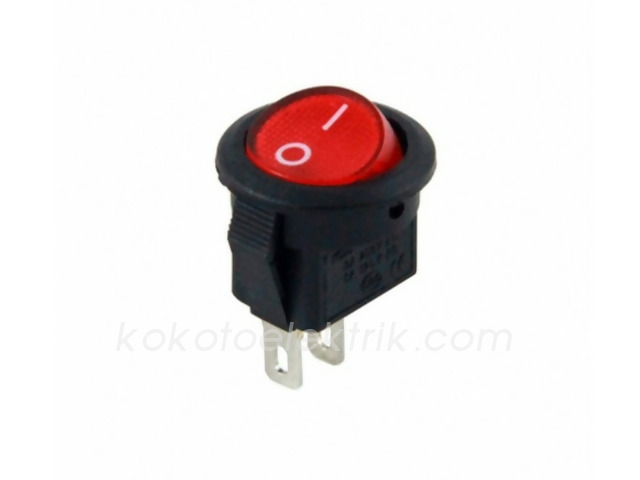 KOK-IC134D AÇMA KAPAMA ANAHTAR YUVARLAK MİNİ IŞIKLI KIRMIZI  IC134D TRK5646 250V 