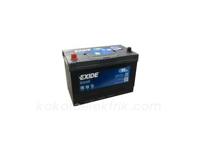 EXIDE-EB955 AKÜ 12V 95A EXCELL TERS JAPON BAKIMSIZ EXIDE   EB955 